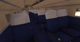 View of passenger section from front seating row.