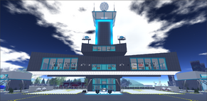 New Horizons Airport, tower & gates (May 2015).