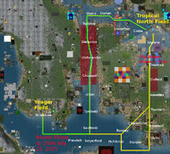 Flight Route between Yeager and Tropical North on (July 2015).