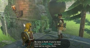 Link talking to Rakib.png (4.01 MB) Link talking to Rakib at the Ordon Ancient Tech Lab Ruins