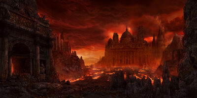 1400x696 13415 Hell 2d horror hell fantasy architecture lava picture image digital art