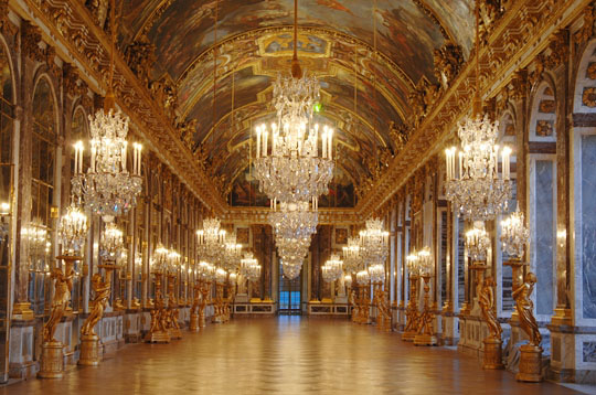 The french court at Versailles stock image