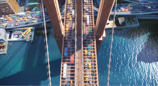 Brooklyn Bridge overhead