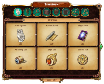 Inventory Talismans Tab