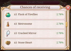 Level Chest chances of receiving 4