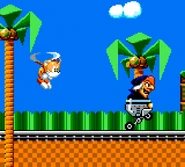 Tails chasing Witchcart in the opening