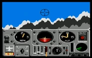 Flying through the clouds in the cockpit