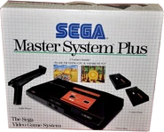 Master System Plus came packaged with the Light Phaser, console, two controllers Arcade Hang-On and Safari Hunt