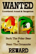 Bean and Bark's Wanted Poster cameo in Sonic Generations