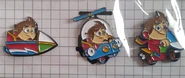 Alex Kidd in Miracle World DX signature edition badges featuring the Sukopako Motorcycle