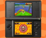 When rolling down a steep hill, the monkey on the bottom screen reacts accordingly!