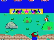 The Teddy Boy bonus game includes cameos from Flicky and Pengo(pictured)