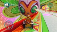 Giant head Linda cameo in Sonic & All-Stars Racing Transformed