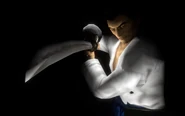 Iwao with the Hazuki family sword