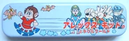 Chokkina appearing on a rare Alex Kidd pen case alongside Princess Lora, Gooseka, Parpalin and Janken the Great
