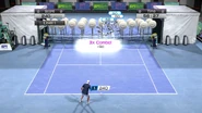 Andreas Seppi playing the Clay Shooter mini game