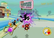 Looney-Tunes-Space-Race-Wile-E-Coyote-zapped.png (396 KB) Wile. E. Coyote getting hit by the Disintegration Gun