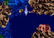 Collecting pirate treasure and placing it in the treasure chest