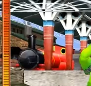 A recolor of the tank engine resembling Percy from Thomas & Friends