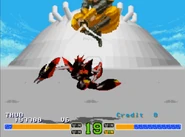 Thud leaping over RAM-X, the miniboss who protects the computer