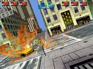 Certain elements can be destroyed in each map such as this taxi
