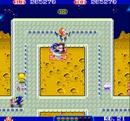 Sanrin can attack car riding enemies by launching himself into the fence