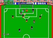 The colored arrows indicate the player character whilst the white is who will be passed to.