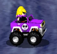 Cat Woman in her truck in the Bonus Stage.