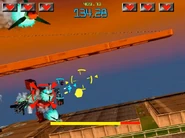 Fighting a mecha boss