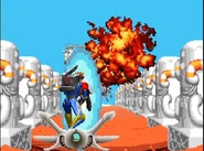 M.E.K. on the Space Harrier style bonus game.