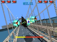Vs. a fellow assault helicopter over a bridge