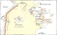 Carte d'Aman, Numenor, et Endor au Second Âge