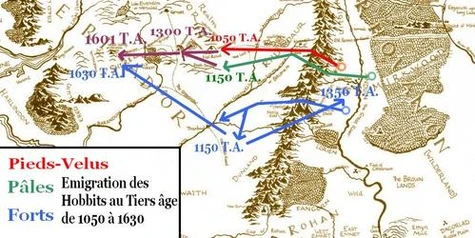 Trajet de l'émigration des Piévelus au Troisième Âge.