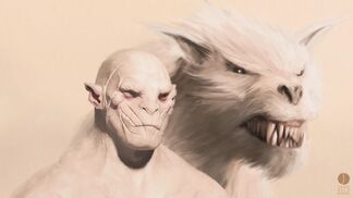 Azog et son warg blanc