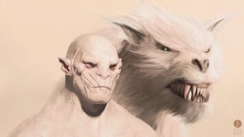 Azog et son warg blanc