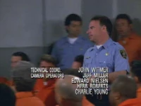 Jon Hayman portrays the prison guard who escorts Jerry off the stage. “All right, Seinfeld, that’s it. Let’s go.”