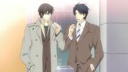 Takano and Yokozawa talking after work