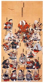 The Twenty-Four Generals depicted on a hanging scroll painting