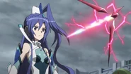 Tsubasa facing her Relic in its Ignite Module form.