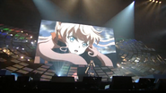 Yōko singing Ressō Gungnir during Symphogear Live 2013.