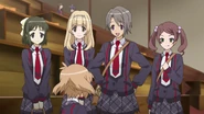 Hibiki with her friends