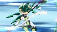 Symphogear AXZ Episode 7 23.png (1.47 MB) Kirika dodging Cagliostro's attack