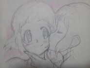 Art of Miku kissing Hibiki by Satoshi Koike