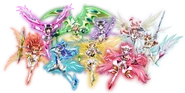 All character's X-Drive forms in Senki Zesshō Symphogear XD Unlimited.