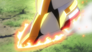 Gungnir setting the grass on fire due to overheating