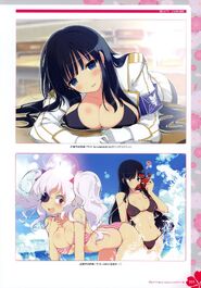 Yande.re 460781 sample bikini cleavage eyepatch ikaruga open shirt pantyhose seifuku senran kagura swimsuits wet yaegashi nan yagyuu