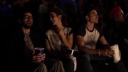 , , and  enjoying a macho libre fight.