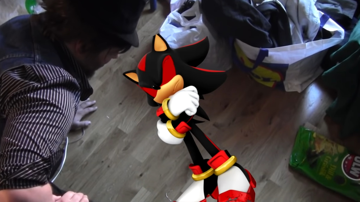 PsBattle: Shadow the Hedgehog statute pointing a gun at Sonic the Hedgehog  plushie : r/photoshopbattles