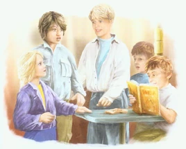 (Od lewej strony): Ania, Mary Jane, Bartek, Jim, Martin