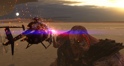 Hellfire takes Sam closer to Ugh-Zan so he toss the unstable Grail into his mouth.